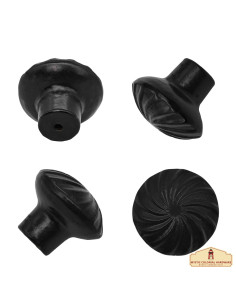 Pack of 4 medieval wrought iron door handle knobs