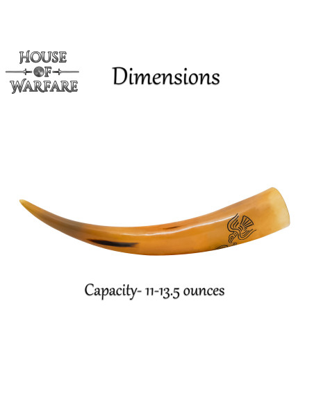 Natural drinking horn Odin's Ravens...