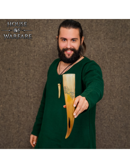 Natural drinking horn Odin's Ravens...