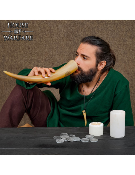 Natural drinking horn Odin's Ravens...
