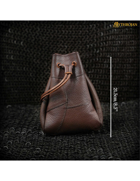 Medieval brown horn belt bag (21.5 cm.)