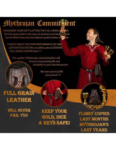 Medieval brown horn belt bag (21.5 cm.)