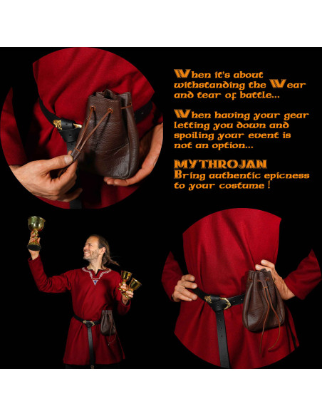 Medieval brown horn belt bag (21.5 cm.)