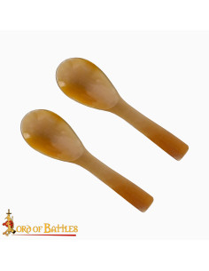 Set of 2 real horn spoons (12.7 cm.)