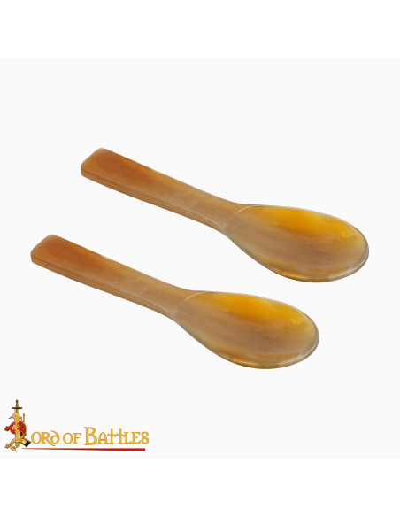 Set of 2 real horn spoons (12.7 cm.)