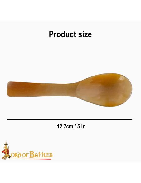 Set of 2 real horn spoons (12.7 cm.)