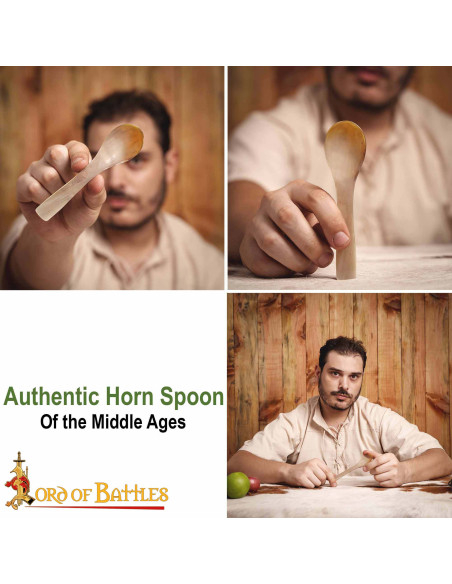 Set of 2 real horn spoons (12.7 cm.)