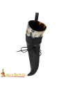 Viking drinking horn with black leather baldric (250 ml.)