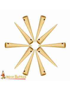 Pack of 10 medieval aglets in solid brass (2.6 cm.) 2