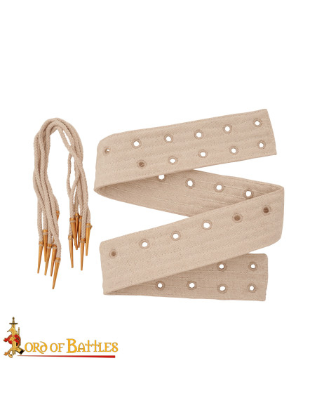 Medieval padded belt with laces,...