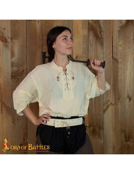 Medieval padded belt with laces,...