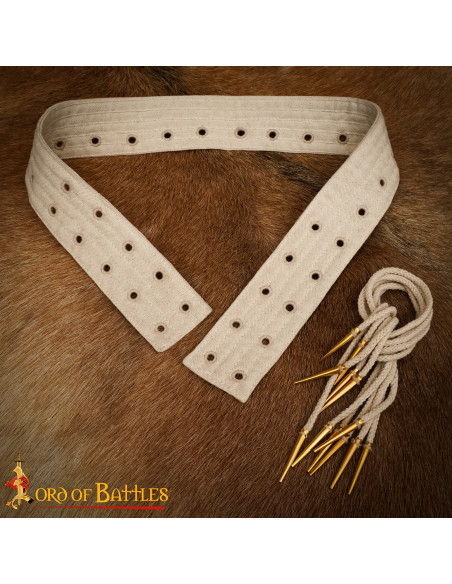 Medieval padded belt with laces,...