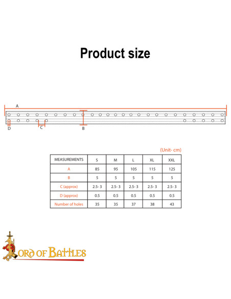 Medieval padded belt with laces,...