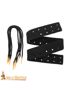 Medieval Padded Belt with Laces, Black
