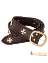 Medieval leather belt Crusaders, brown color