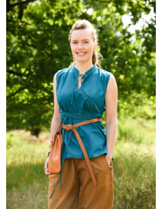 Medieval blouse model Levke in cotton, blue