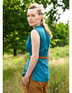 Medieval blouse model Levke in cotton, blue 2