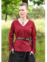 Medieval blouse model Aila in cotton, red color
