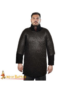 Haubergeon model mild steel chain mail, blackened finish...