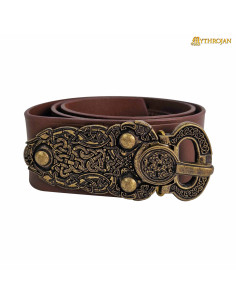 Medieval Viking Warrior belt in leather, brown color