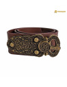 Medieval Viking Warrior belt in leather, brown color