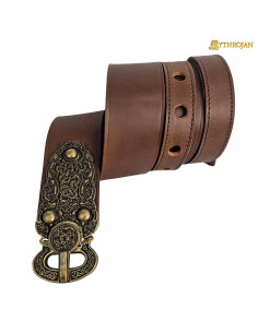 Medieval Viking Warrior belt in leather, brown color 2