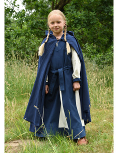 Medieval cape model Paul for children, blue