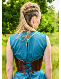 Medieval leather corset, brown color 2