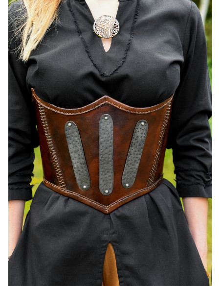Medieval decorated leather corset,...