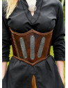 Medieval decorated leather corset, brown color