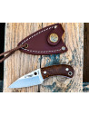 Yoda Juma knives brown handle by Cudeman, leather sheath