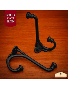 Set of 2 rustic cast iron wall hooks (9 cm.) 2