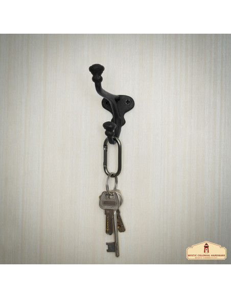 Set of 2 rustic cast iron wall hooks...