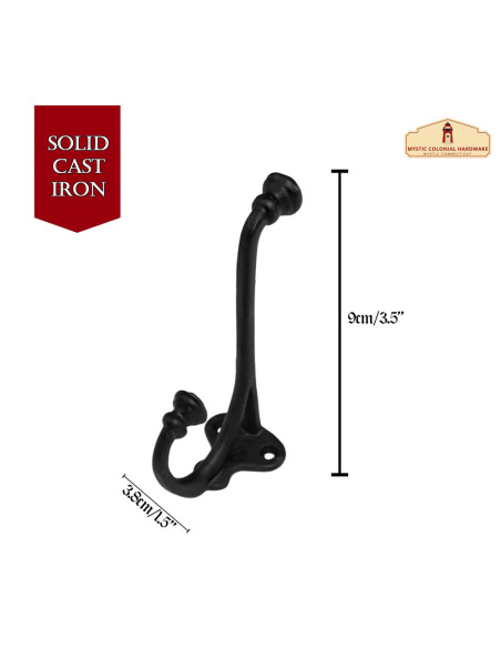 Set of 2 rustic cast iron wall hooks...