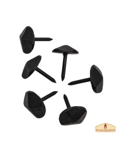 Set of 6 wrought iron nails blackened finish (2.5 cm.)