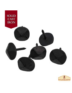 Set of 6 wrought iron nails blackened finish (2.5 cm.) 2