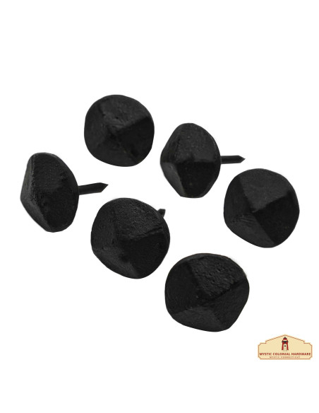 Set of 6 wrought iron nails blackened...