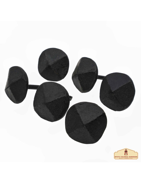 Set of 6 wrought iron nails blackened...