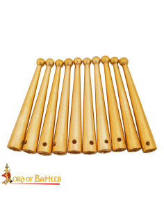 Set of 10 medieval brass aglets with rounded tips (3.7 cm.) 2