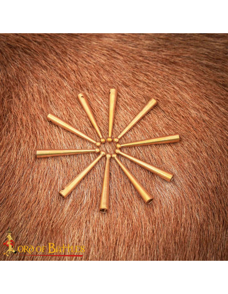 Set of 10 medieval brass aglets with... Set of 10 medieval brass aglets with...