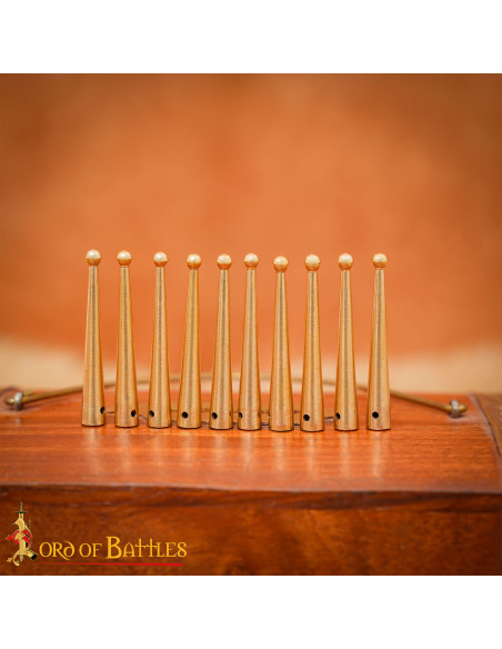 Set of 10 medieval brass aglets with... Set of 10 medieval brass aglets with...