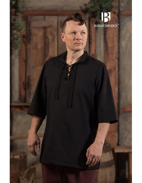 Medieval summer shirt Aton, black