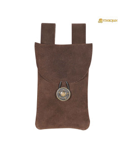 Medieval fanny pack bag for recreationists, dark brown