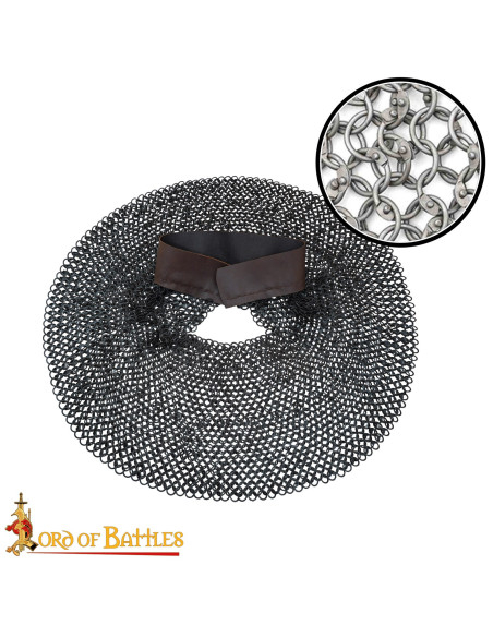 Medieval chain mail gorget mild steel...