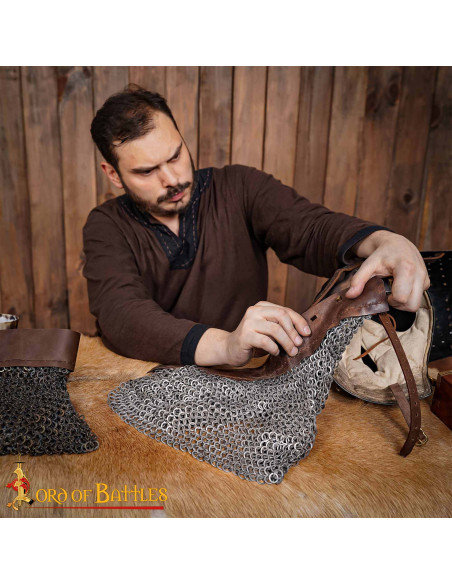 Medieval chain mail gorget mild steel...