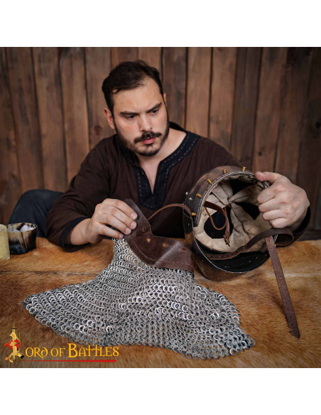 Medieval chain mail gorget mild steel...