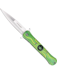 Marijuana pocket knife with ABS handle (9.5 cm.)