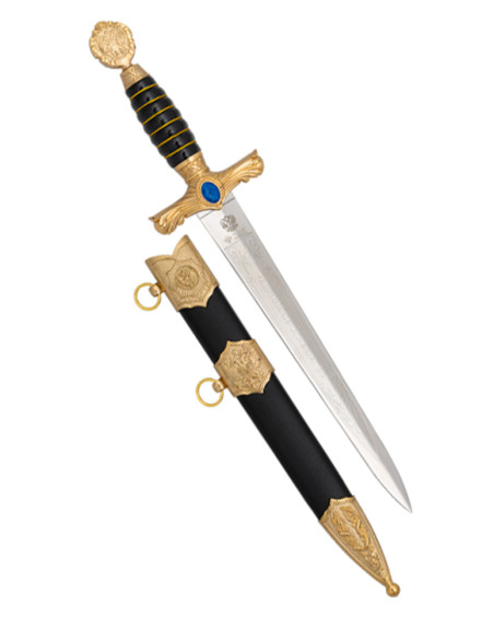 Golden decorative dagger with sheath...