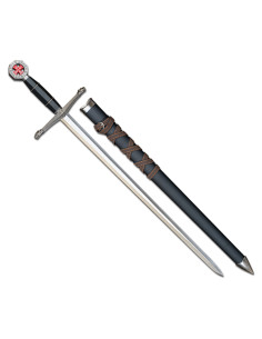 Decorative sword with Templar Cross model scabbard, black...