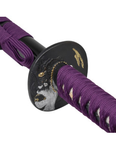Purple Katana Samurai Damascus Pattern, 8000 Layers 2